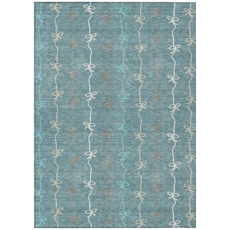 8' X 10' Teal Blue And Aqua Southwestern Washable Indoor Outdoor Area Rug Homeroots Outdoor