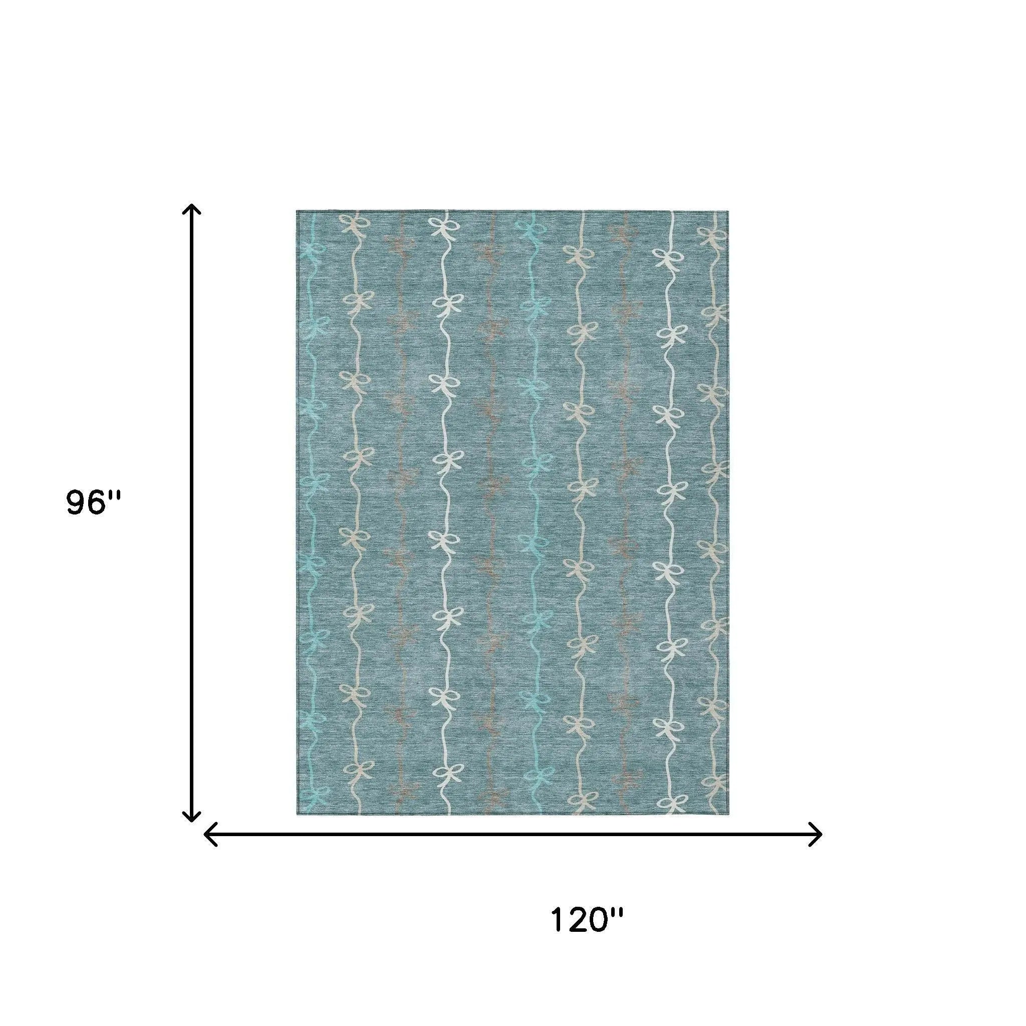 8' X 10' Teal Blue And Aqua Southwestern Washable Indoor Outdoor Area Rug Homeroots Outdoor