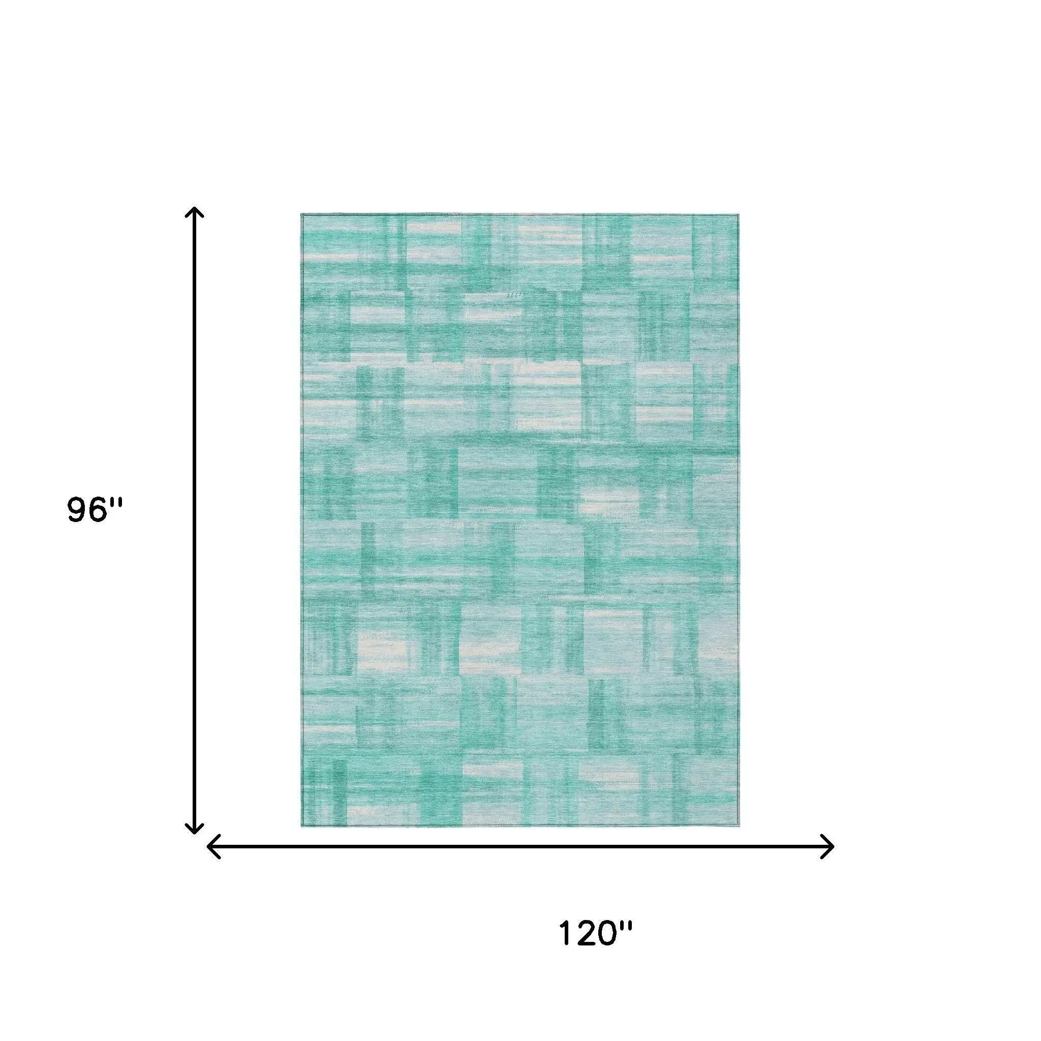8' X 10' Teal Blue And Aqua Striped Washable Indoor Outdoor Area Rug Homeroots Outdoor