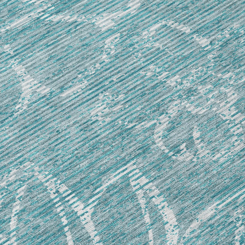 8' X 10' Teal Blue And Blue Floral Washable Indoor Outdoor Area Rug Homeroots Outdoor
