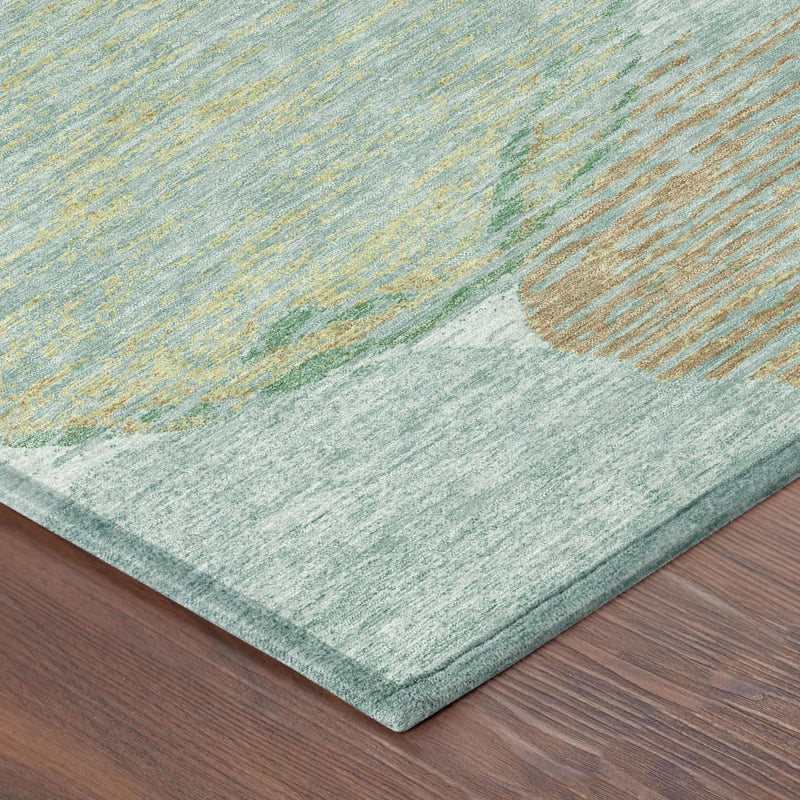 8' X 10' Teal Blue And Blue Geometric Washable Indoor Outdoor Area Rug Homeroots Outdoor