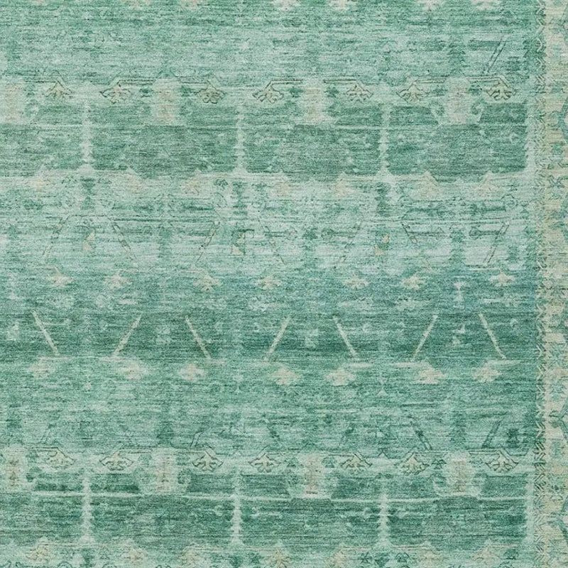 8' X 10' Teal Blue And Blue Tribal Washable Indoor Outdoor Area Rug Homeroots Outdoor