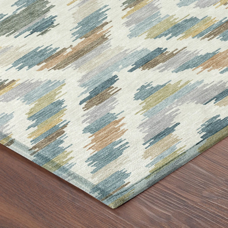 8' X 10' Teal Blue And Copper Tribal Washable Indoor Outdoor Area Rug Homeroots Outdoor