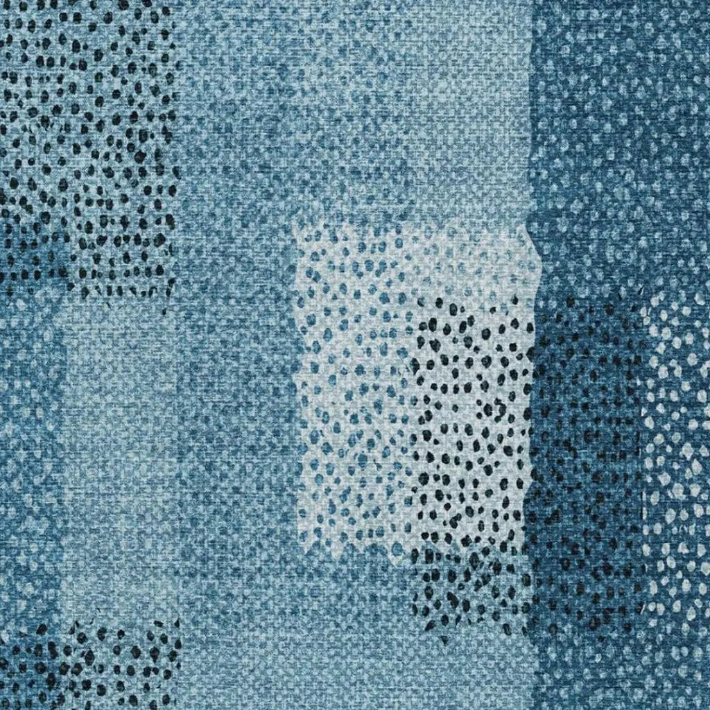 8' X 10' Teal Blue And Denim Blue Abstract Washable Indoor Outdoor Area Rug Homeroots Outdoor