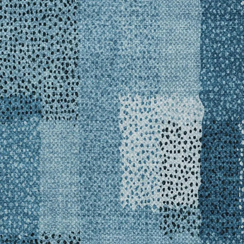 8' X 10' Teal Blue And Denim Blue Abstract Washable Indoor Outdoor Area Rug Homeroots Outdoor