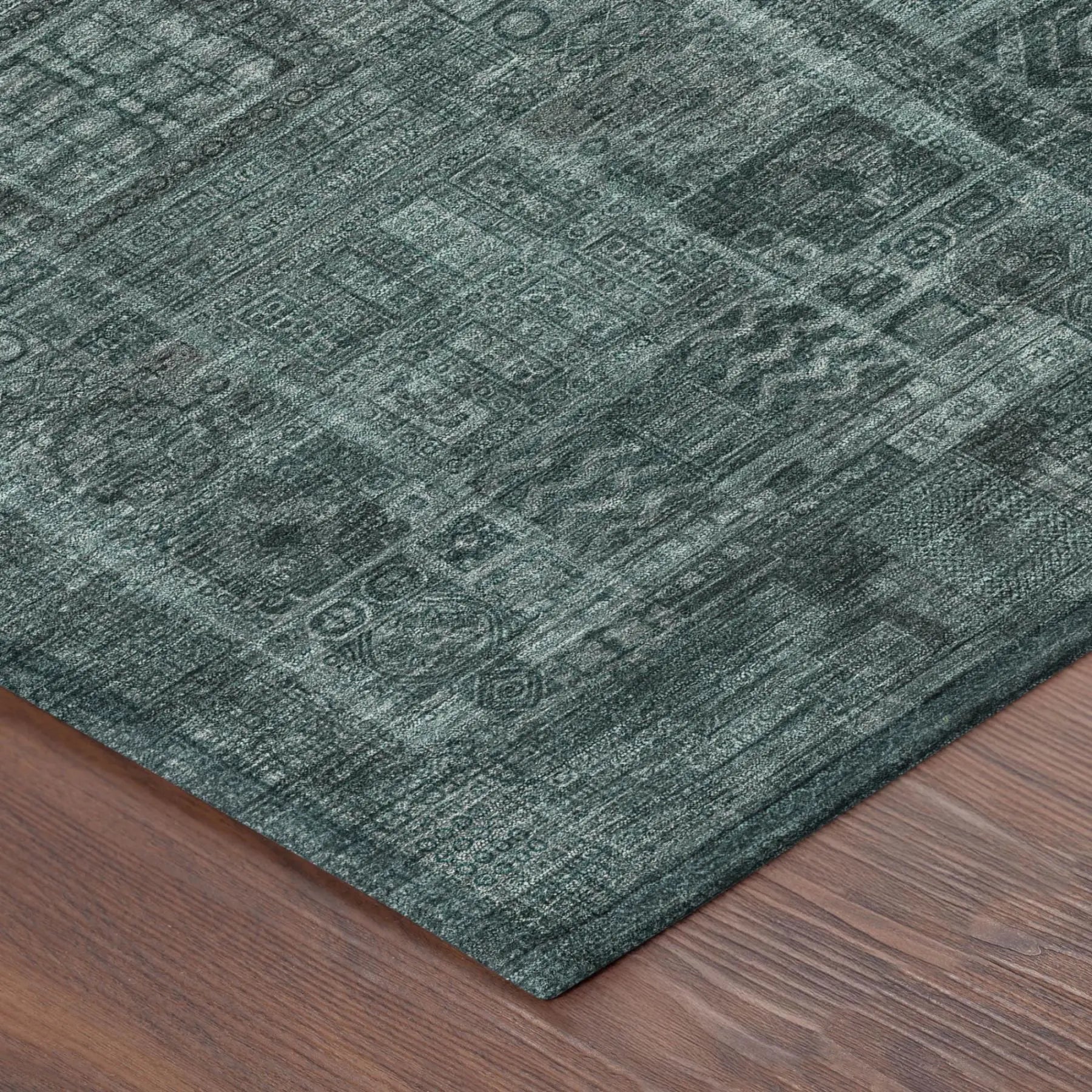 8' X 10' Teal Blue And Graphite Oriental Washable Indoor Outdoor Area Rug Homeroots Outdoor