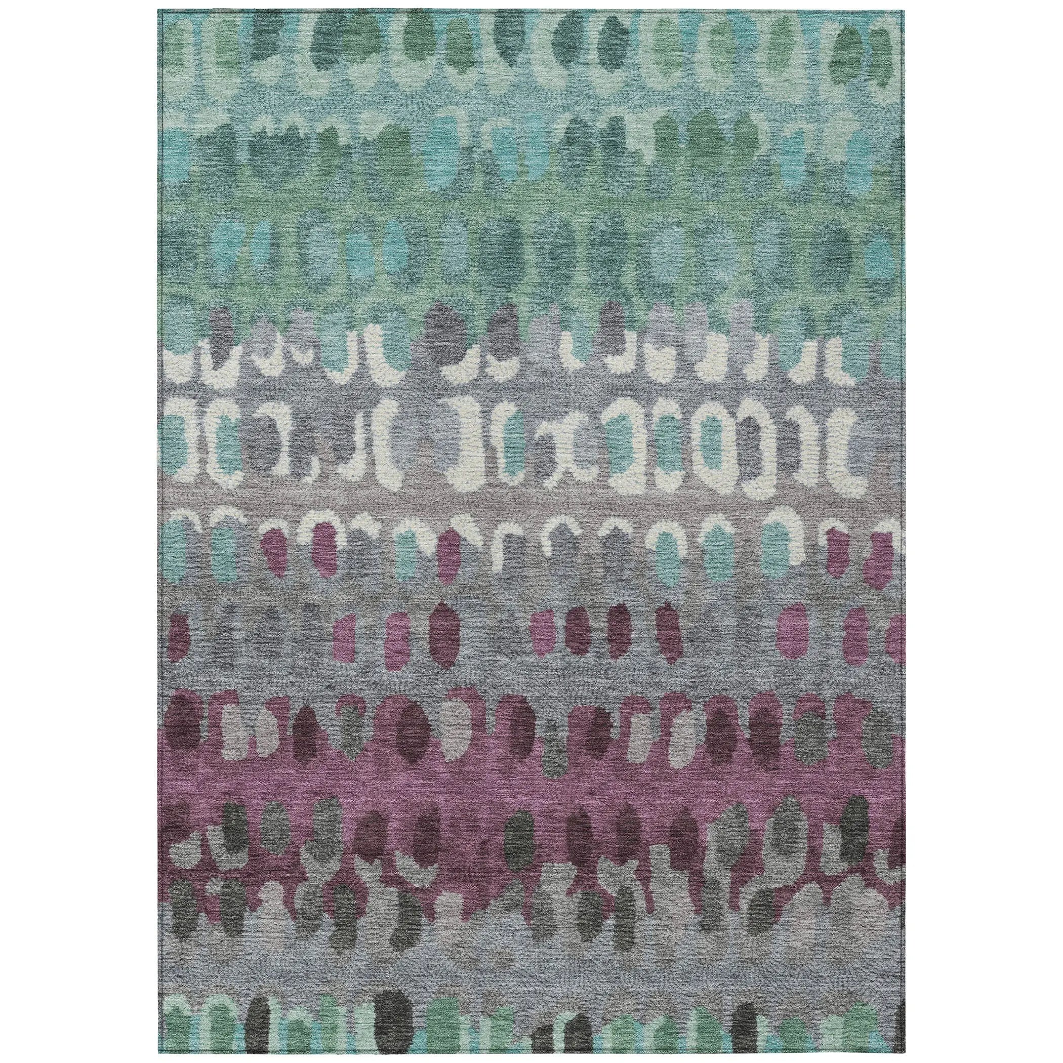 8' X 10' Teal Blue And Gray Geometric Washable Indoor Outdoor Area Rug Homeroots Outdoor