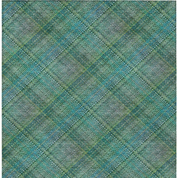 8' X 10' Teal Blue And Green Plaid Washable Indoor Outdoor Area Rug Homeroots Outdoor