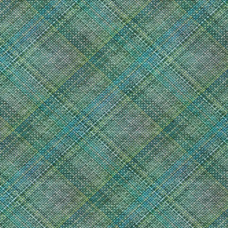 8' X 10' Teal Blue And Green Plaid Washable Indoor Outdoor Area Rug Homeroots Outdoor