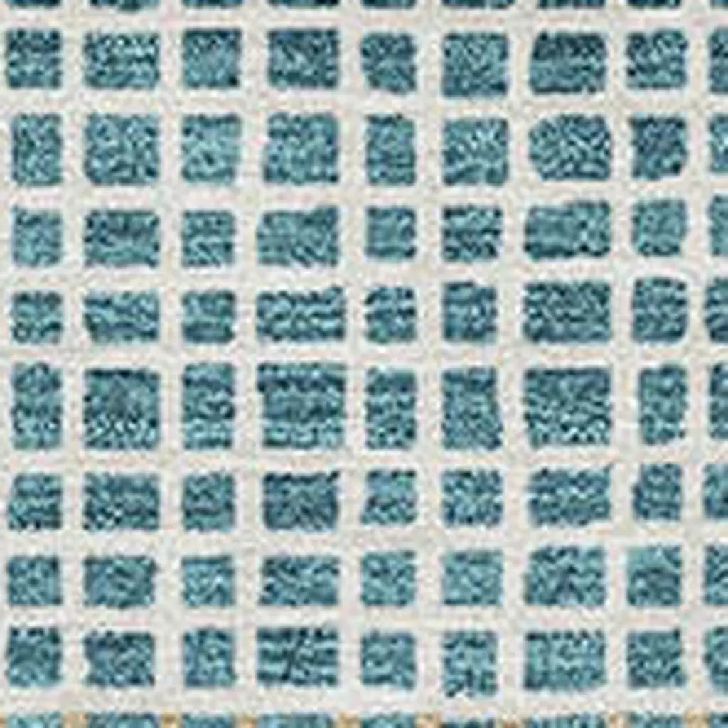 8' X 10' Teal Blue And Ivory Striped Washable Indoor Outdoor Area Rug Homeroots Outdoor