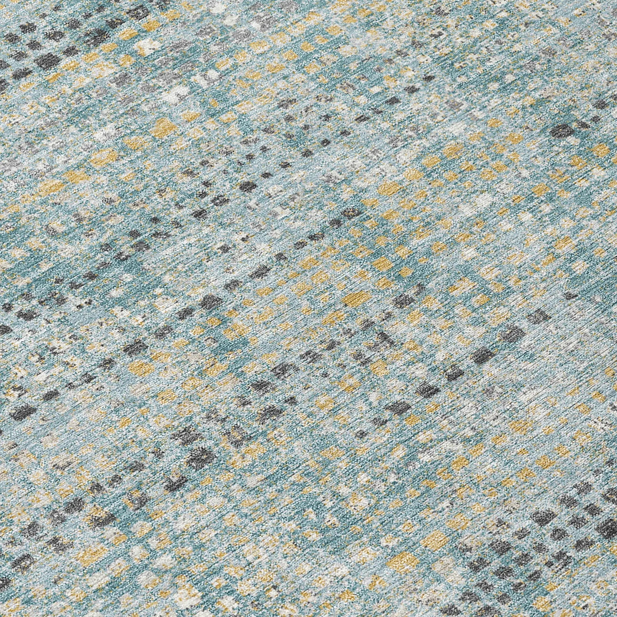 8' X 10' Teal Blue And Pewter Abstract Washable Indoor Outdoor Area Rug Homeroots Outdoor