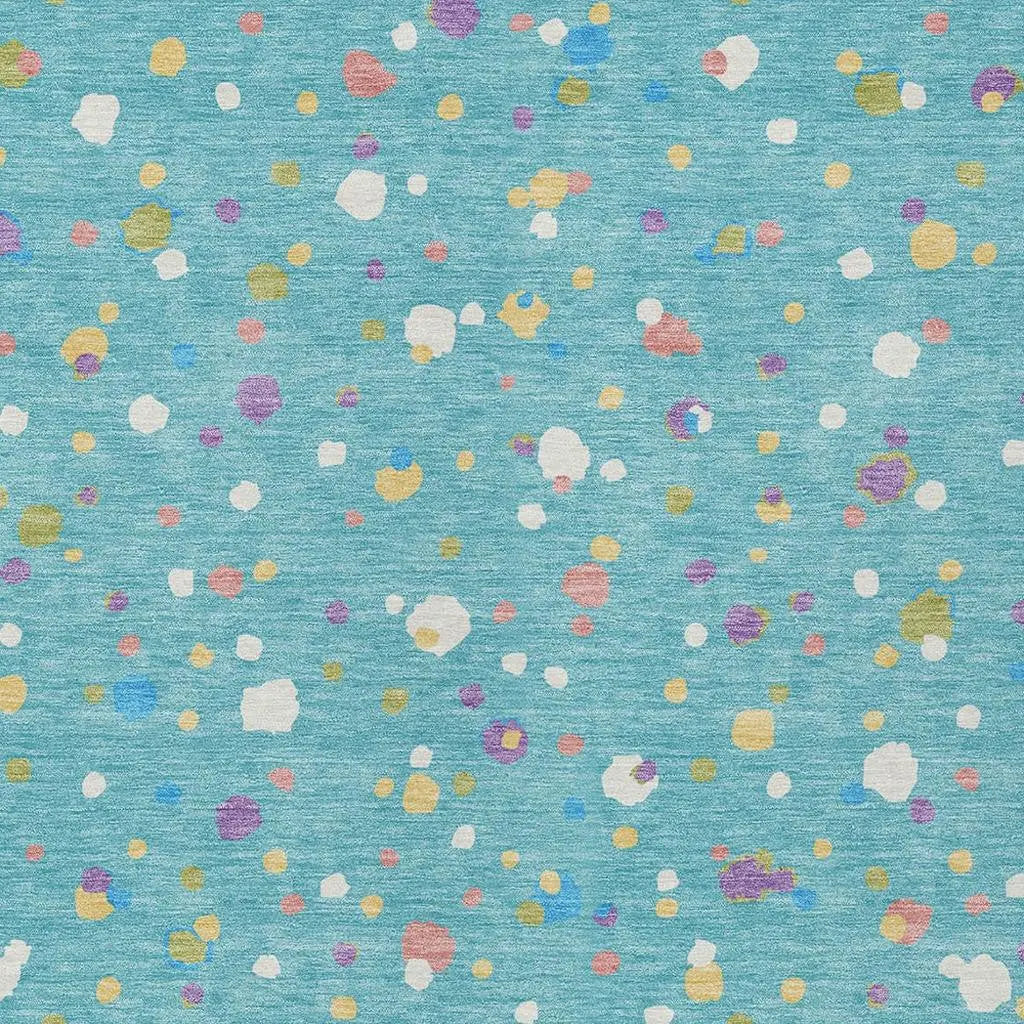 8' X 10' Teal Blue And Pink Geometric Washable Indoor Outdoor Area Rug Homeroots Outdoor