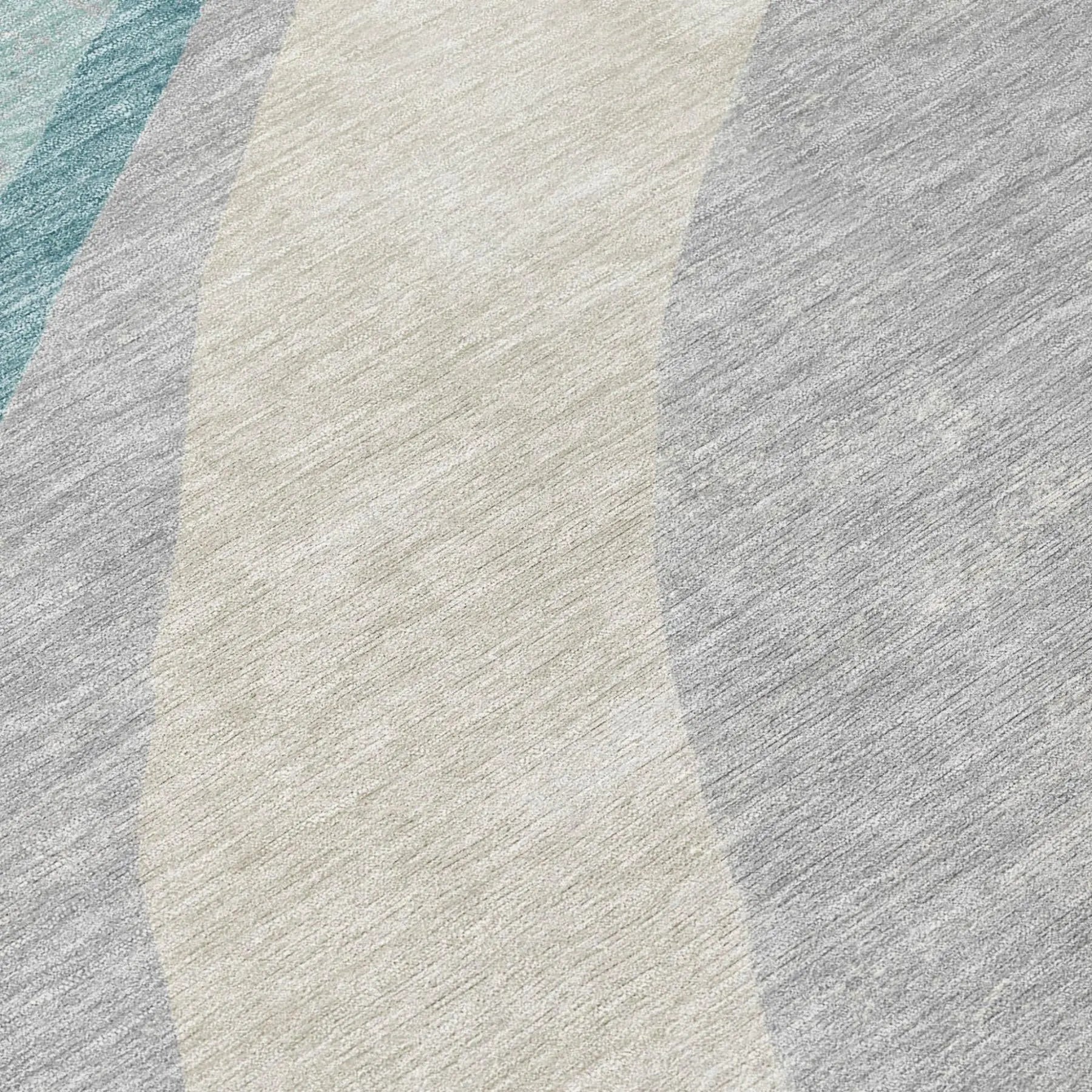 8' X 10' Teal Blue And Silver Abstract Washable Indoor Outdoor Area Rug Homeroots Outdoor