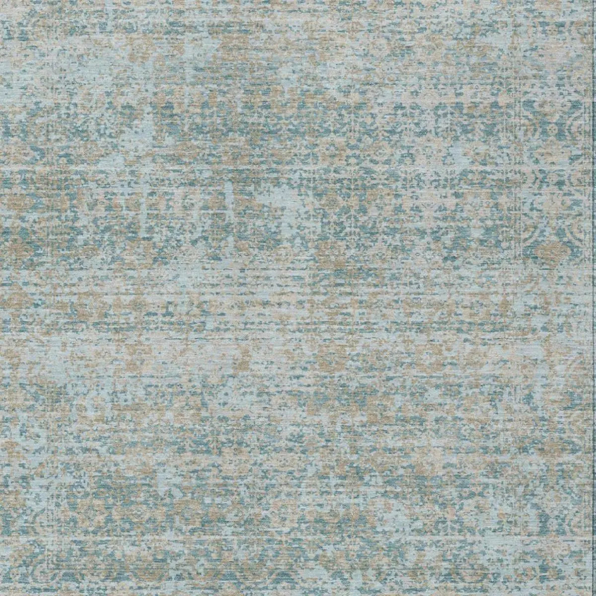 8' X 10' Teal Blue And Silver Abstract Washable Indoor Outdoor Area Rug Homeroots Outdoor