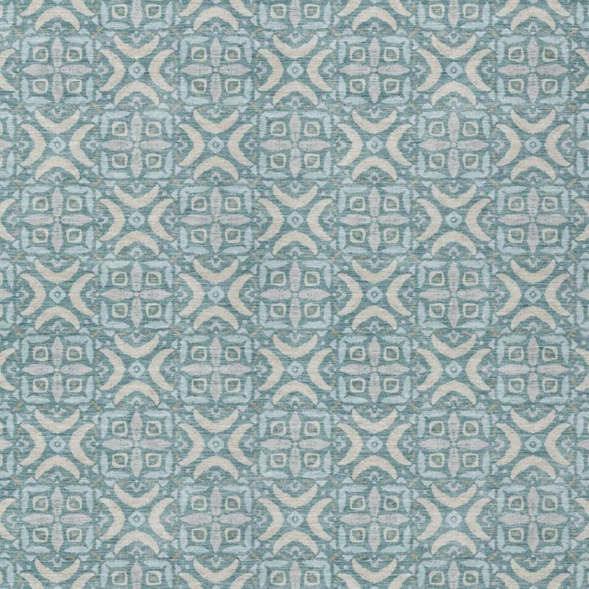 8' X 10' Teal Blue And Silver Geometric Washable Indoor Outdoor Area Rug Homeroots Outdoor