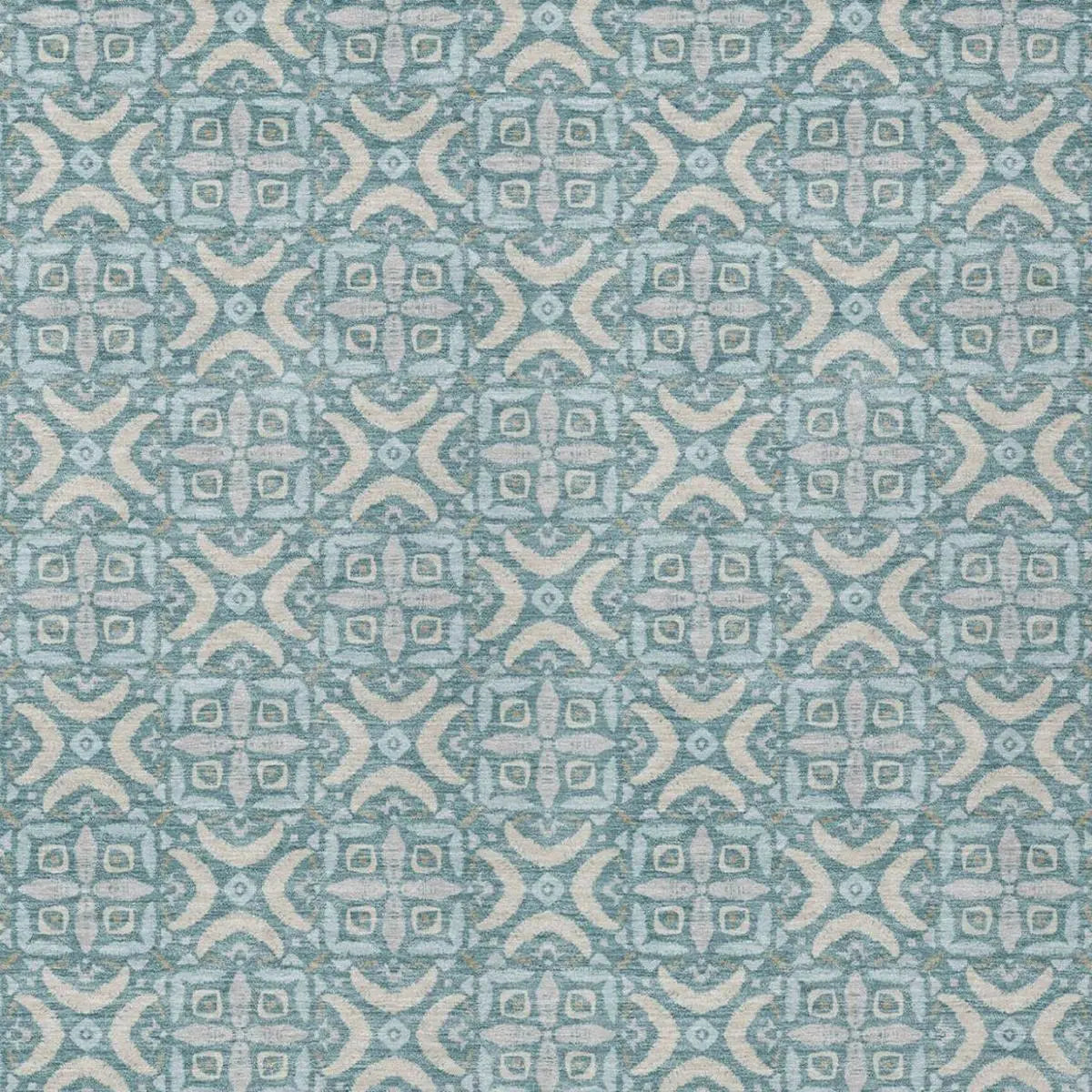 8' X 10' Teal Blue And Silver Geometric Washable Indoor Outdoor Area Rug Homeroots Outdoor