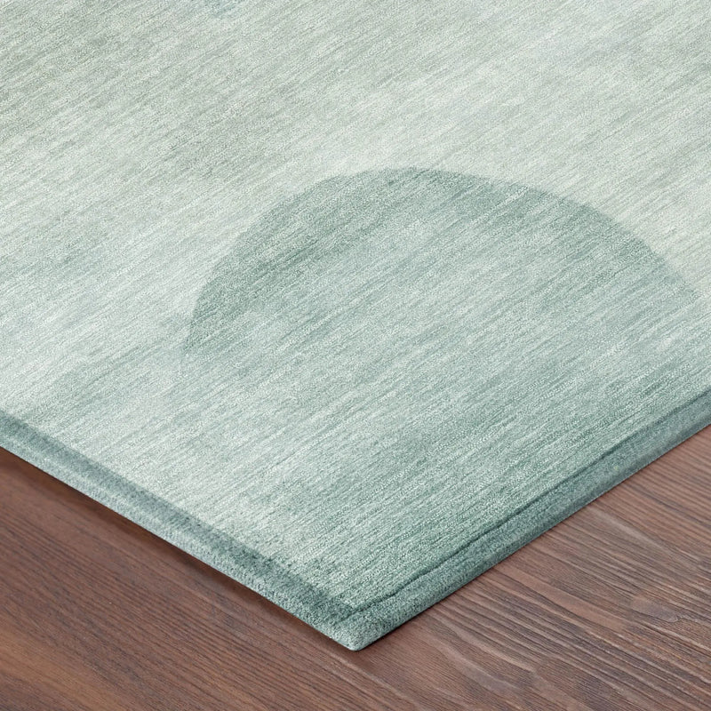 8' X 10' Teal Blue And Silver Geometric Washable Indoor Outdoor Area Rug Homeroots Outdoor
