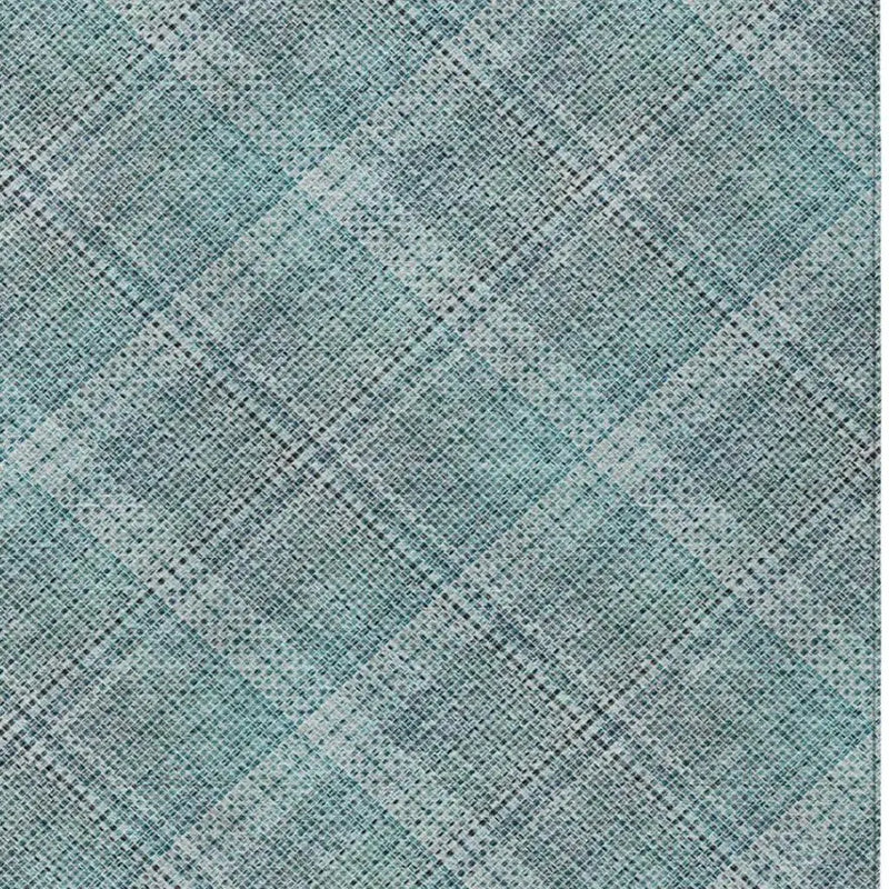 Light blue plaid fabric with a textured woven pattern, perfect for upholstery and crafting projects.