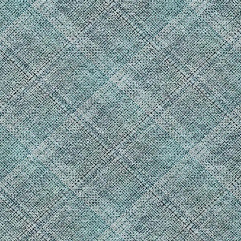 Light blue plaid woven fabric, perfect for casual apparel or home décor projects. Durable and stylish design.