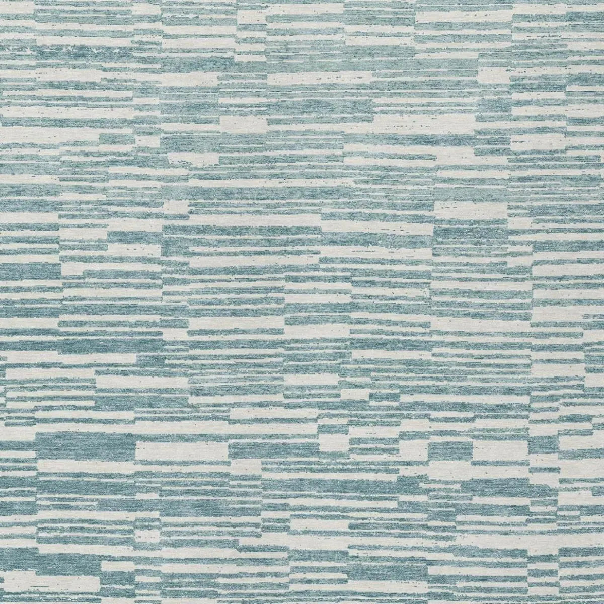 8' X 10' Teal Blue And Silver Striped Washable Indoor Outdoor Area Rug Homeroots Outdoor