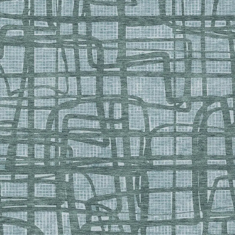 8' X 10' Teal Blue And Sky Blue Abstract Washable Indoor Outdoor Area Rug Homeroots Outdoor