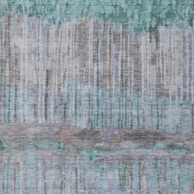 8' X 10' Teal Blue And Taupe Abstract Washable Indoor Outdoor Area Rug Homeroots Outdoor