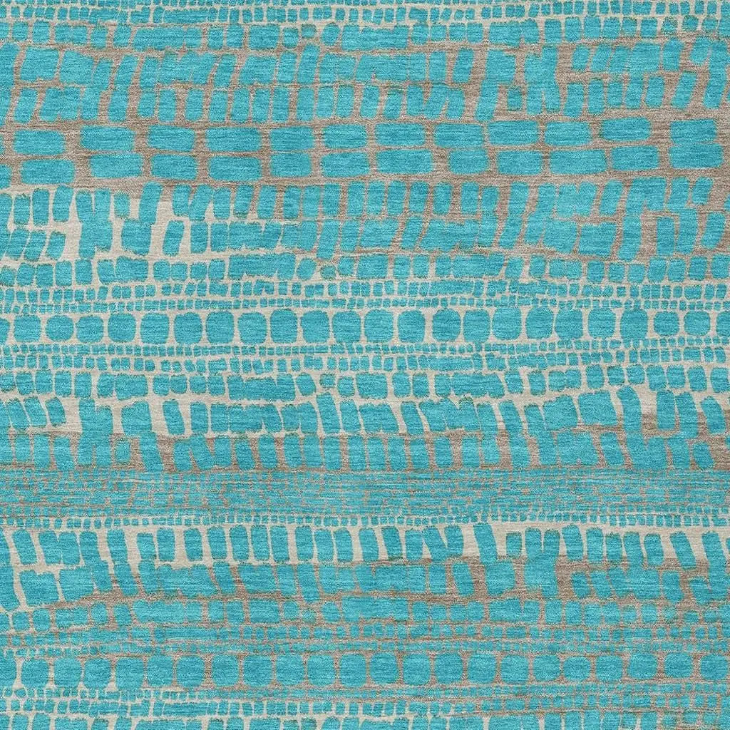 8' X 10' Teal Blue And Turquoise Abstract Washable Indoor Outdoor Area Rug Homeroots Outdoor