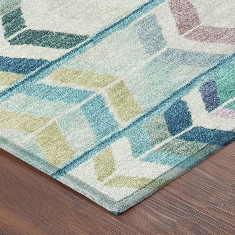 8' X 10' Teal Blue And Turquoise Tribal Washable Indoor Outdoor Area Rug Homeroots Outdoor