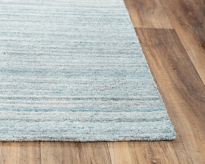 8' X 10' Teal Dark Gray And Ivory Striped Hand Tufted Area Rug Homeroots Home Decor