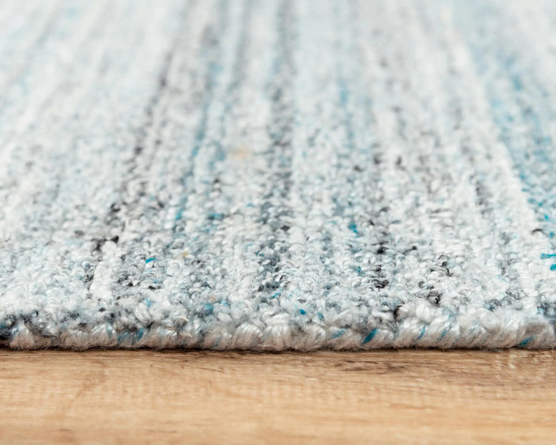8' X 10' Teal Dark Gray And Ivory Striped Hand Tufted Area Rug Homeroots Home Decor