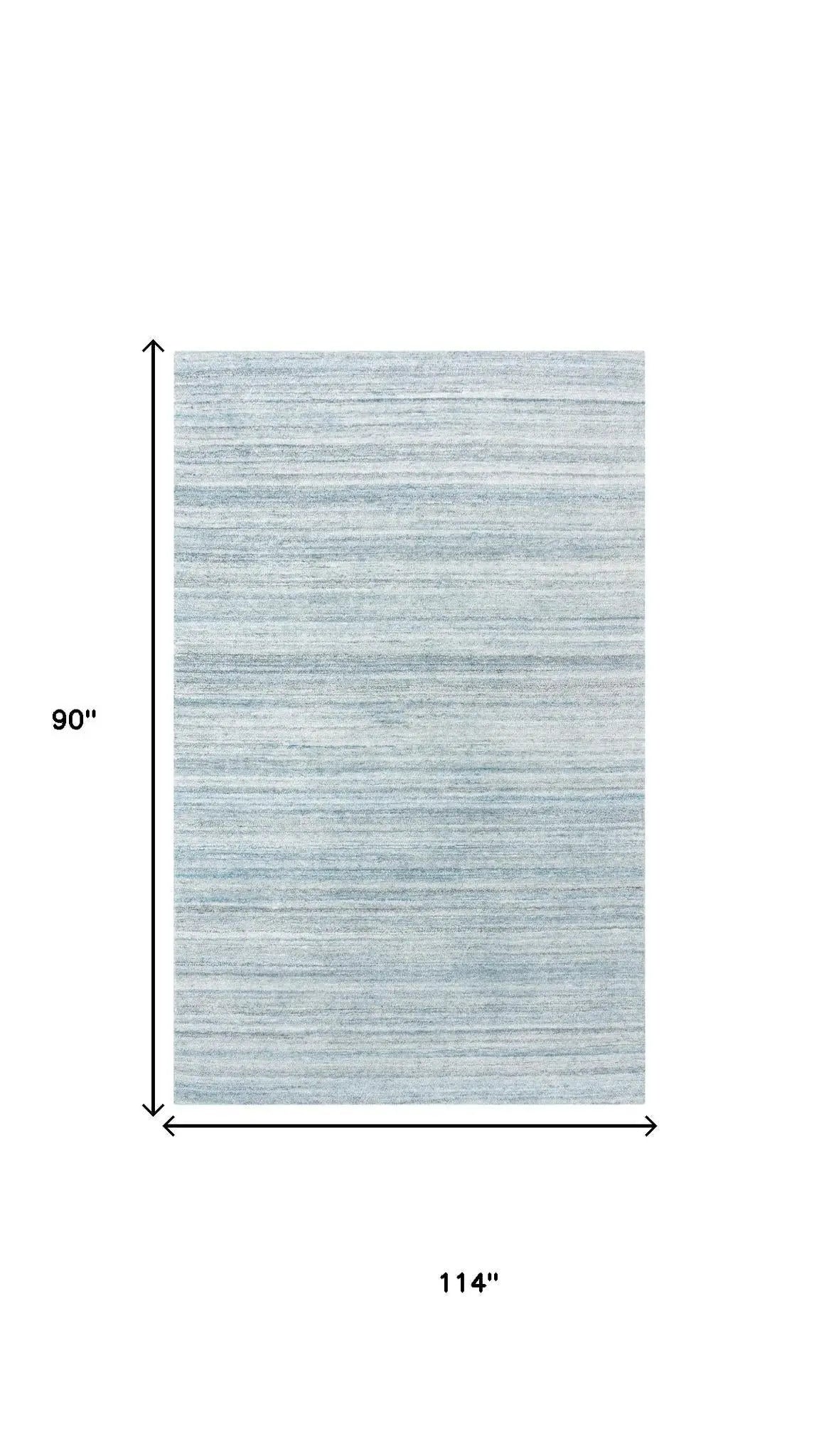 8' X 10' Teal Dark Gray And Ivory Striped Hand Tufted Area Rug Homeroots Home Decor