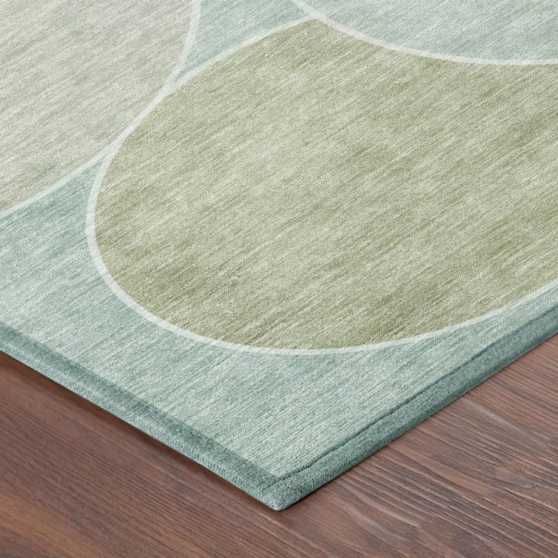 8' X 10' Turquoise And Teal Blue Geometric Washable Indoor Outdoor Area Rug Homeroots Outdoor