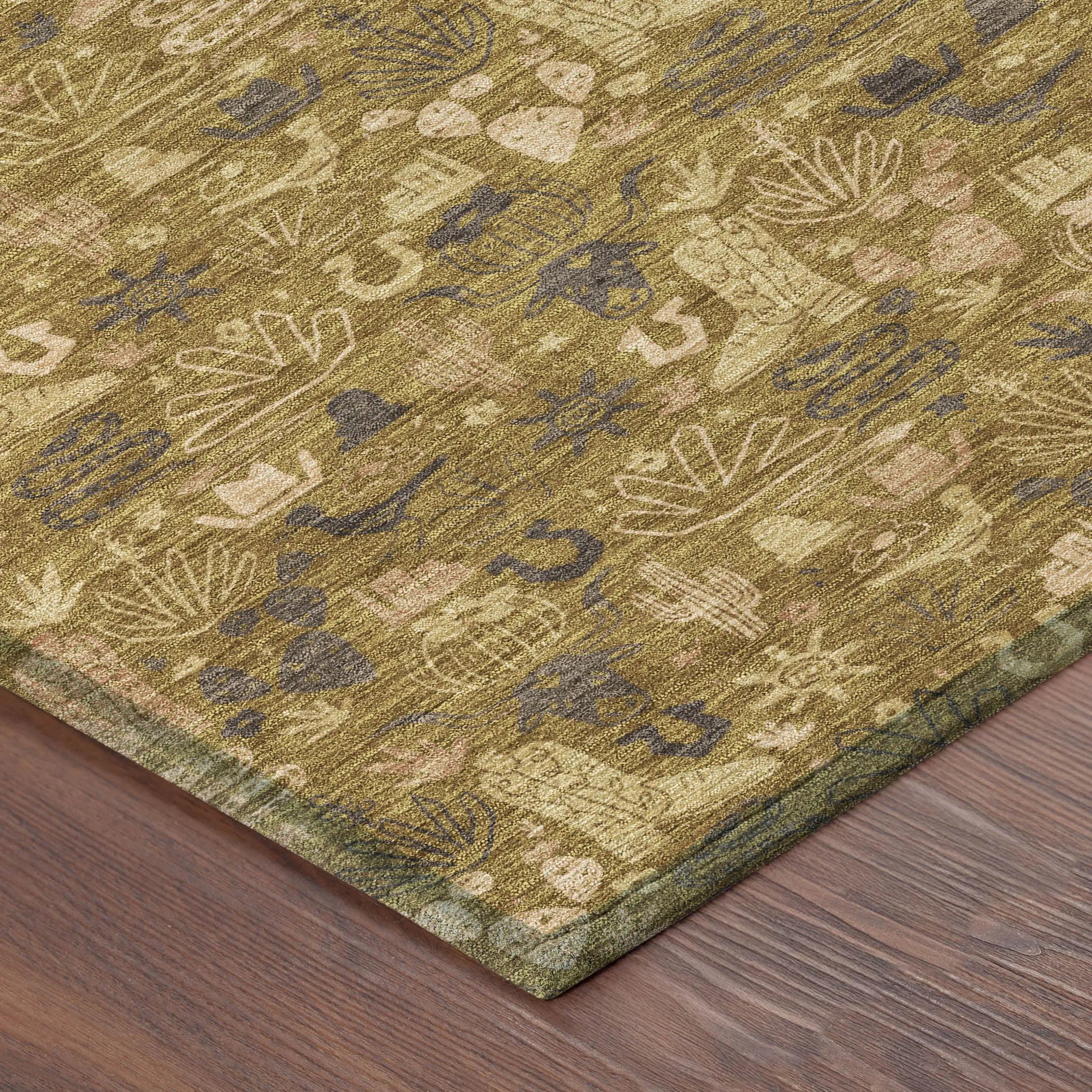 8' X 10' Walnut And Gold Stars Washable Indoor Outdoor Area Rug Homeroots Outdoor