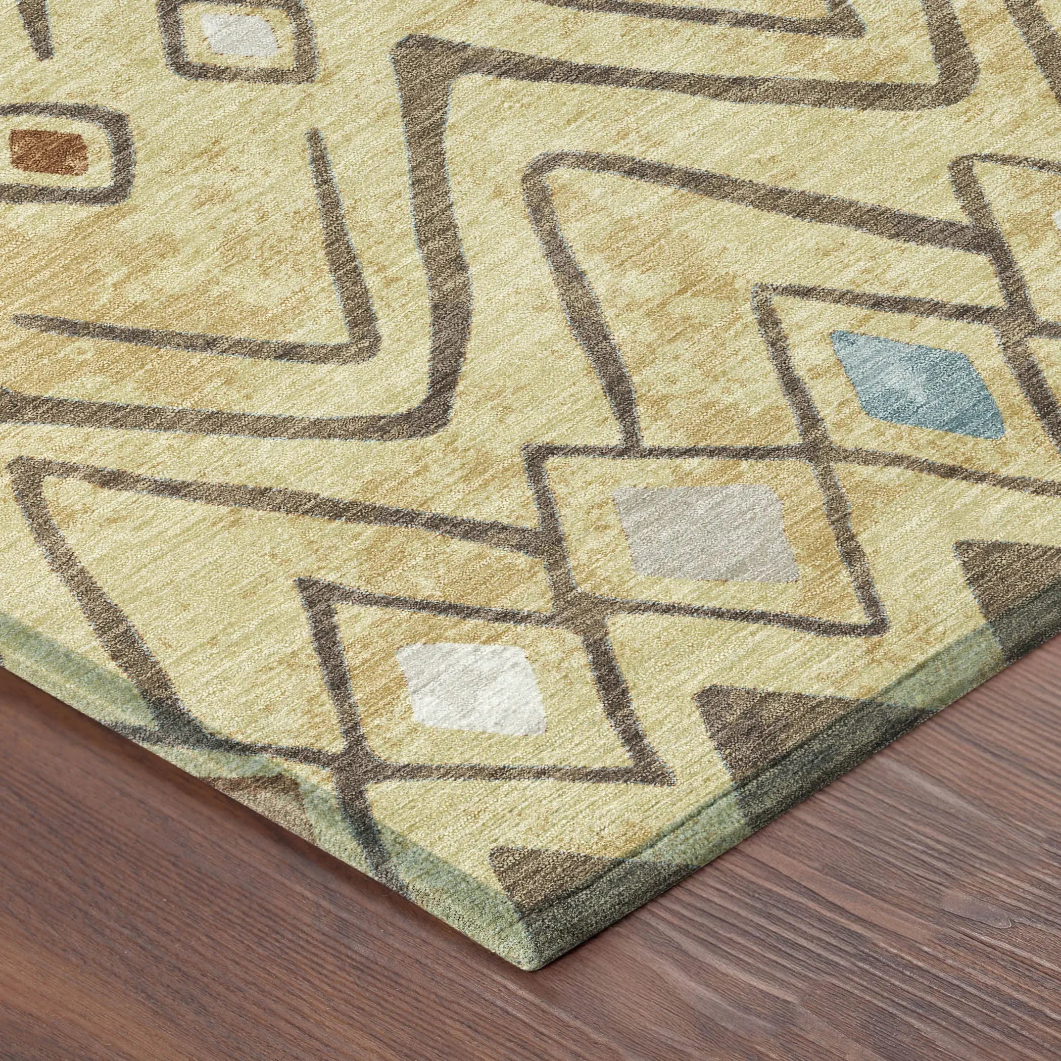 8' X 10' Wheat And Brown Geometric Washable Indoor Outdoor Area Rug Homeroots Outdoor