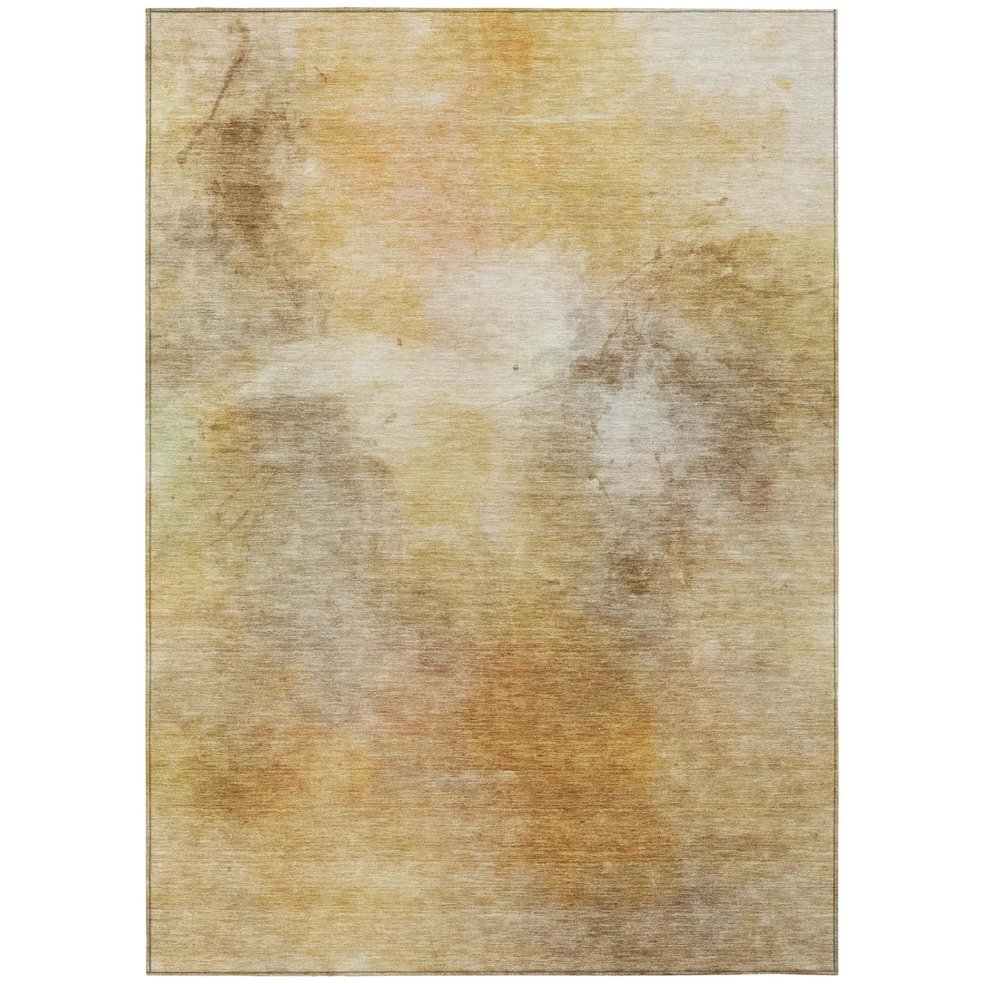 8' X 10' Wheat And Gold Abstract Washable Indoor Outdoor Area Rug Homeroots Outdoor