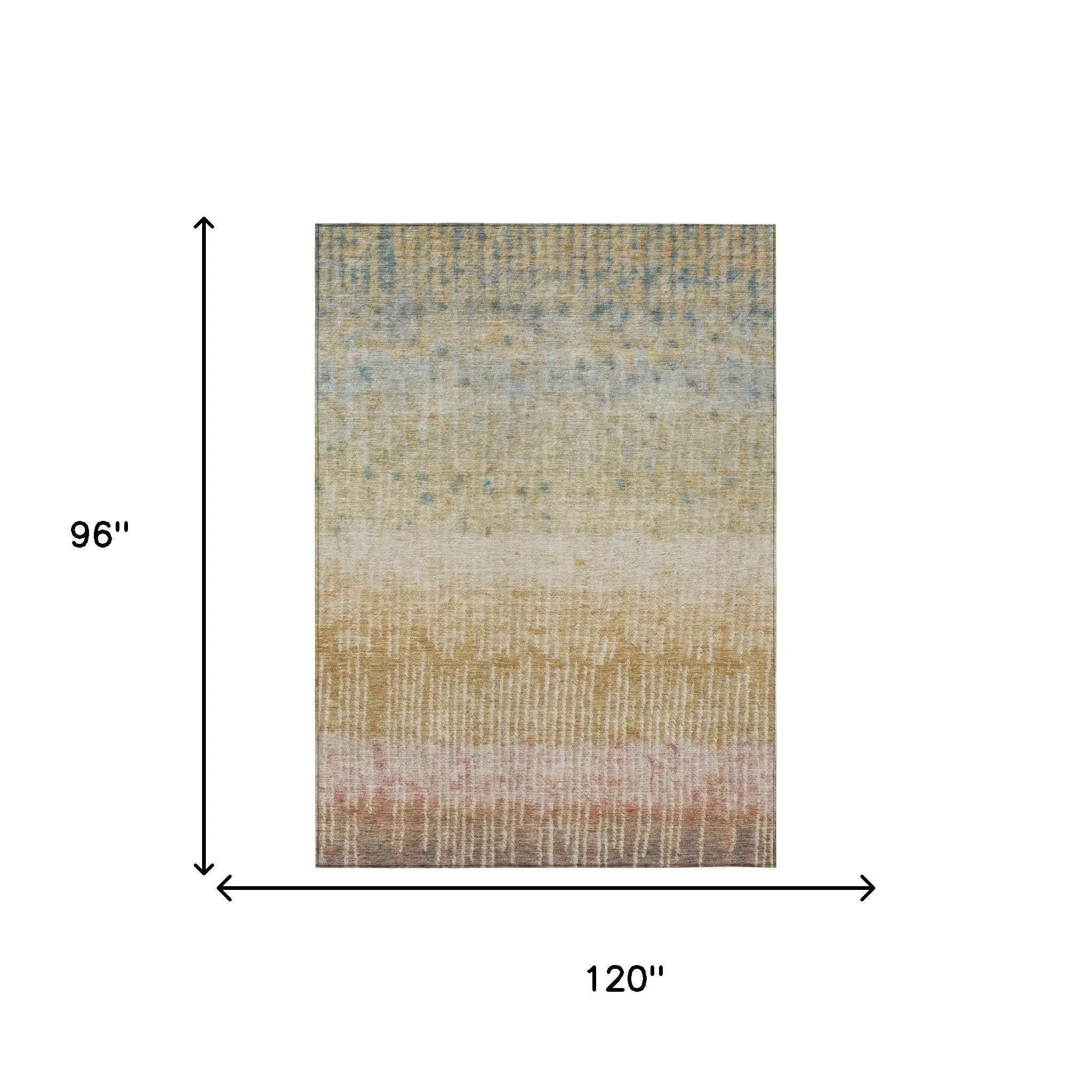 8' X 10' Wheat And Gold Abstract Washable Indoor Outdoor Area Rug Homeroots Outdoor
