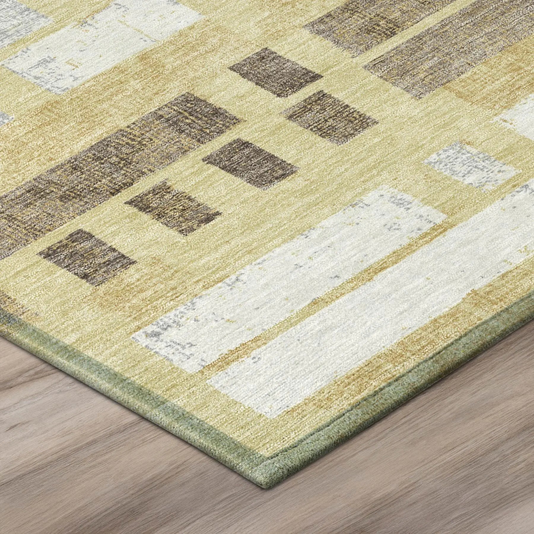 8' X 10' Wheat And Gold Striped Washable Indoor Outdoor Area Rug Homeroots Outdoor