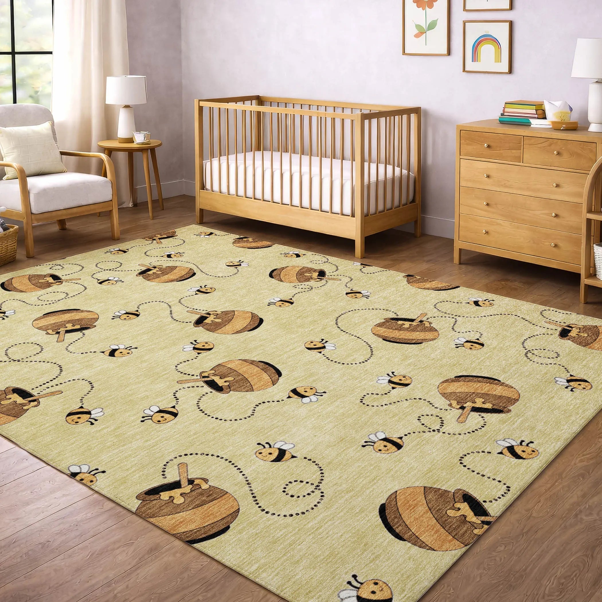 8' X 10' Wheat And Ivory Geometric Washable Indoor Outdoor Area Rug Homeroots Outdoor