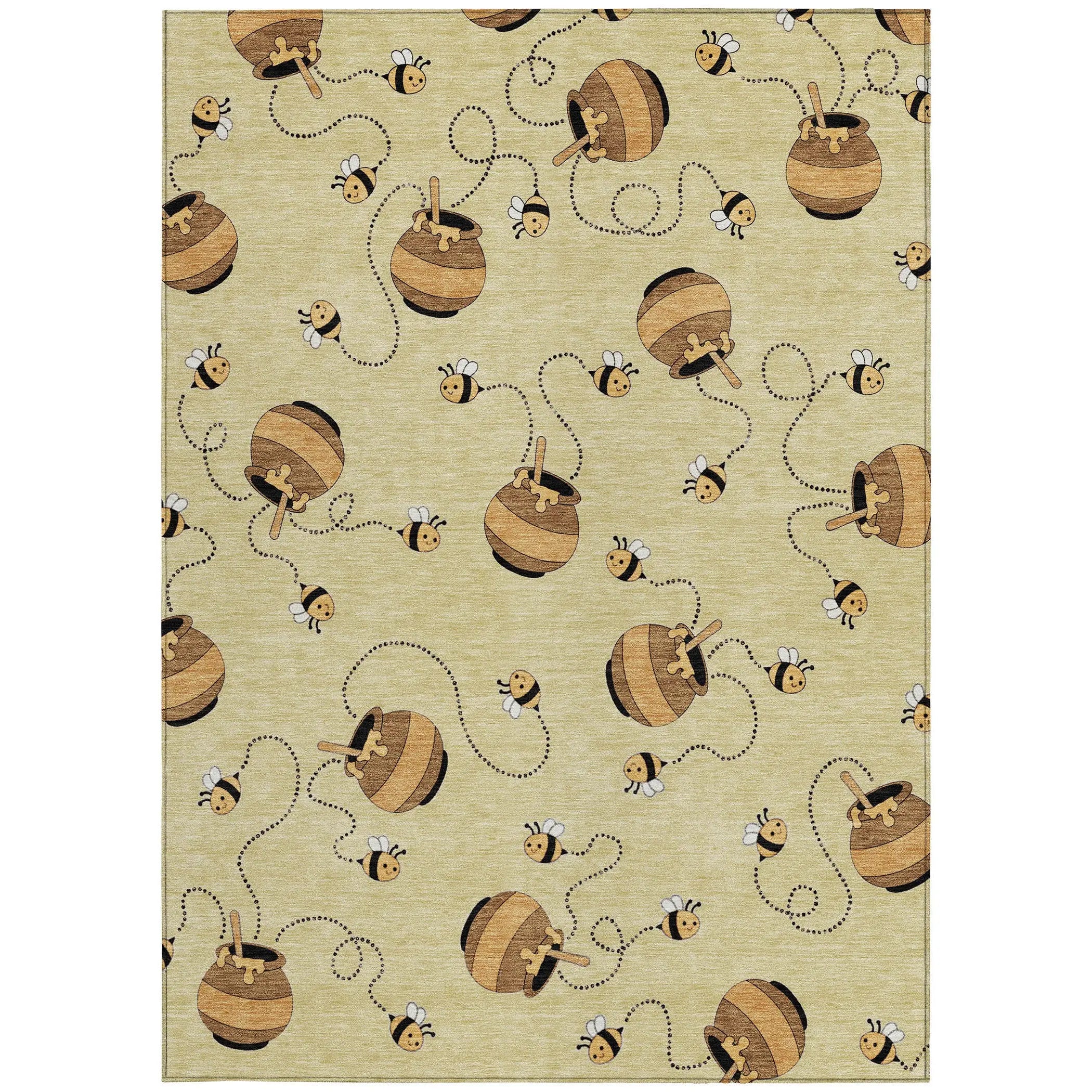 8' X 10' Wheat And Ivory Geometric Washable Indoor Outdoor Area Rug Homeroots Outdoor