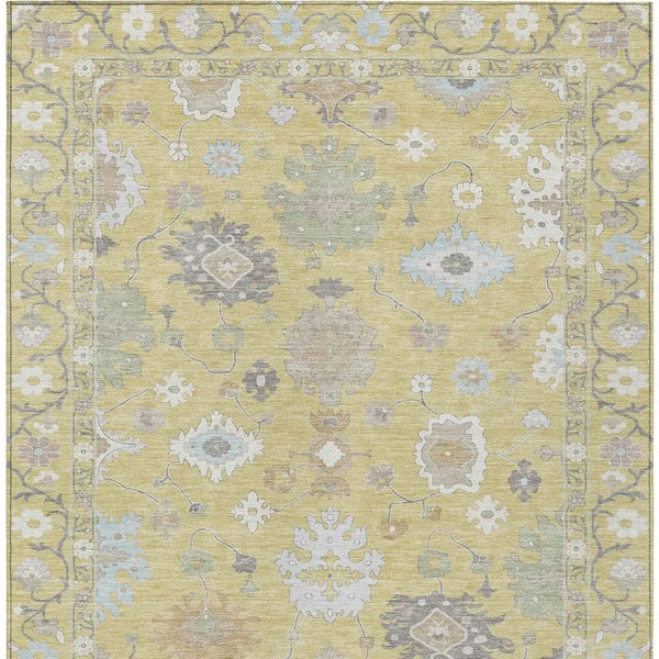 8' X 10' Wheat And Ivory Oriental Washable Indoor Outdoor Area Rug Homeroots Outdoor