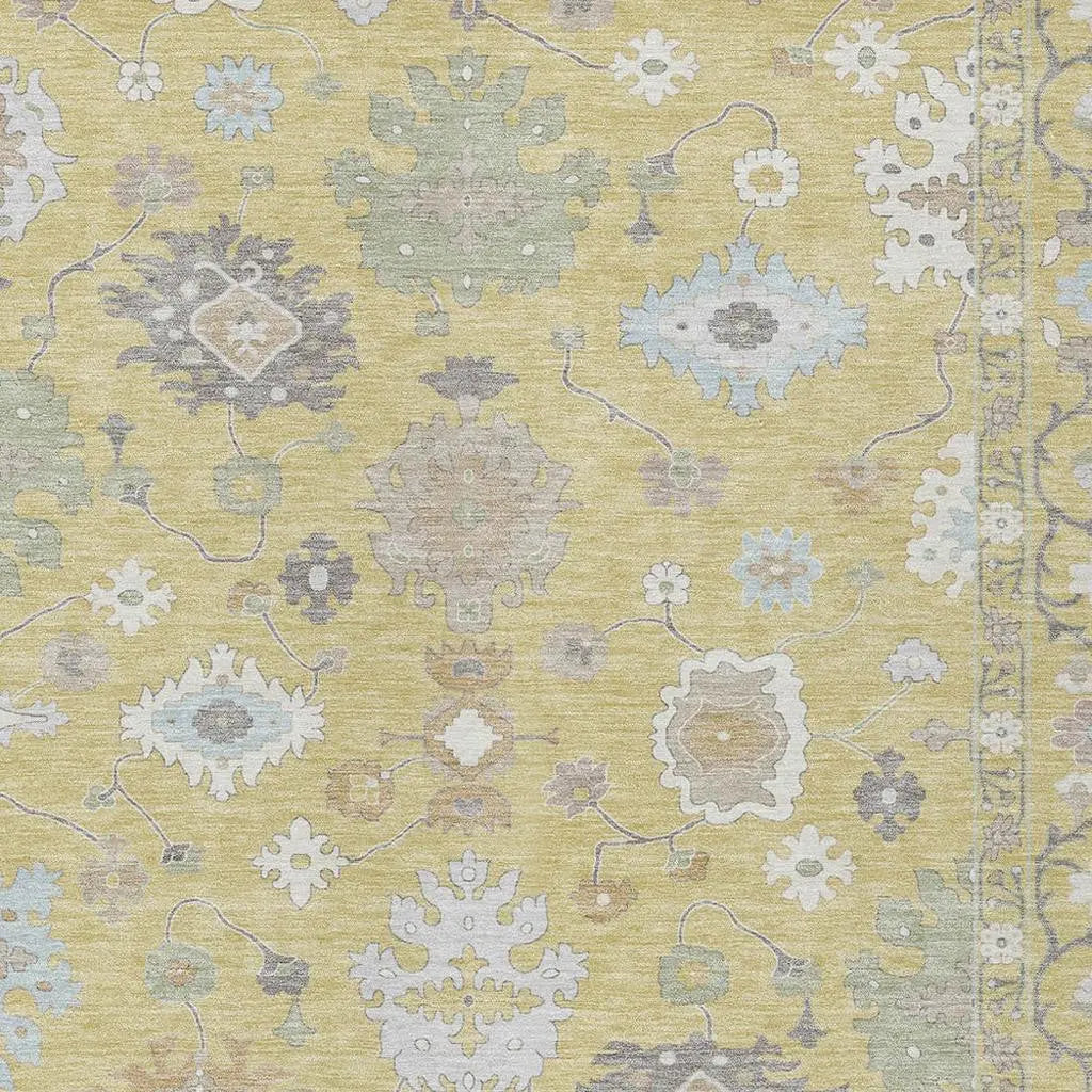 8' X 10' Wheat And Ivory Oriental Washable Indoor Outdoor Area Rug Homeroots Outdoor
