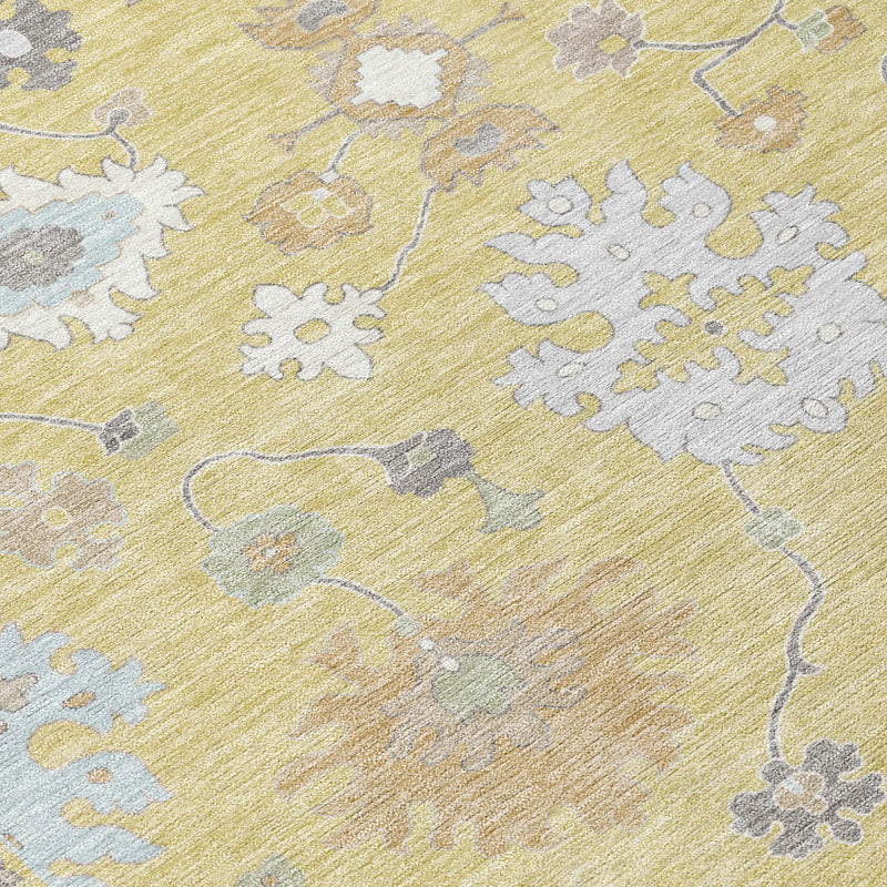 8' X 10' Wheat And Ivory Oriental Washable Indoor Outdoor Area Rug Homeroots Outdoor