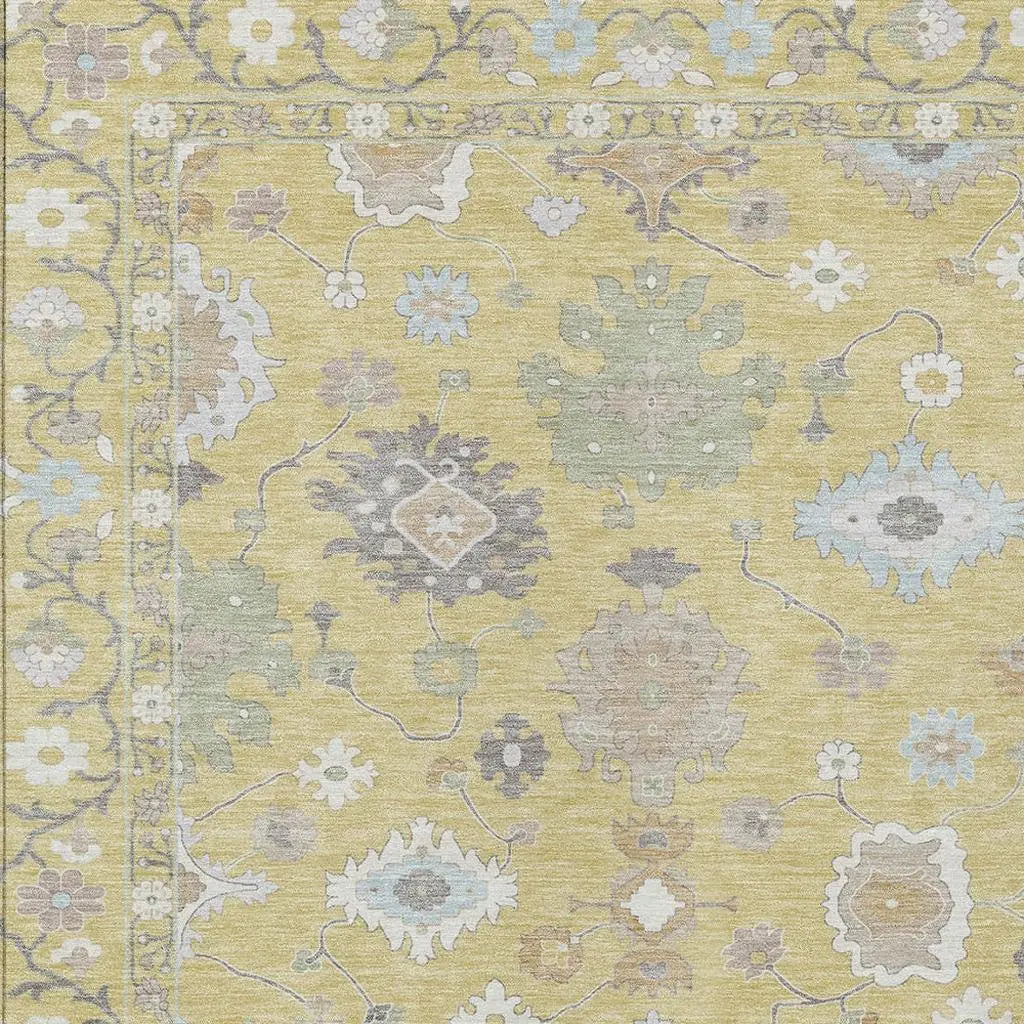 8' X 10' Wheat And Ivory Oriental Washable Indoor Outdoor Area Rug Homeroots Outdoor