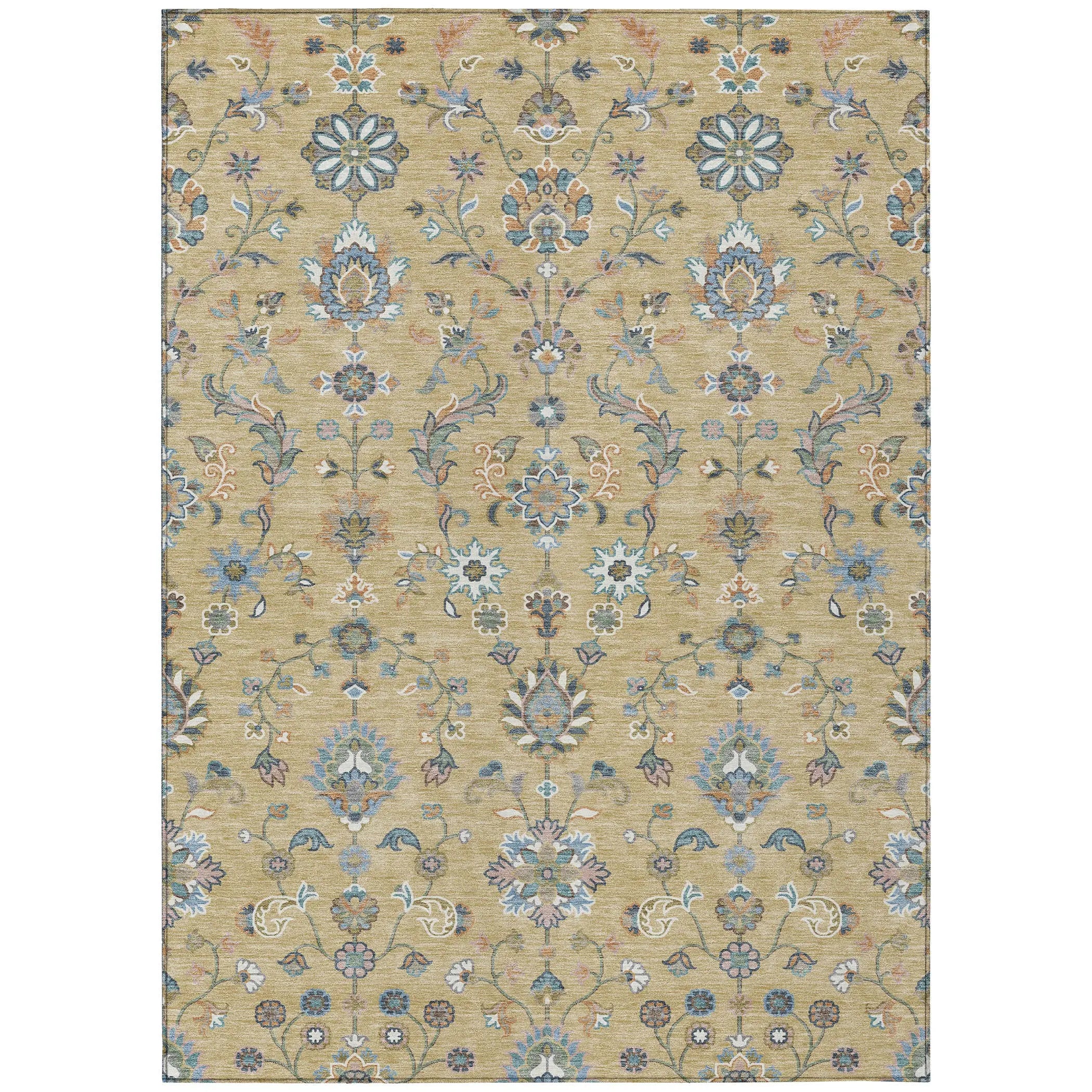 8' X 10' Wheat And Taupe Abstract Washable Indoor Outdoor Area Rug Homeroots Outdoor