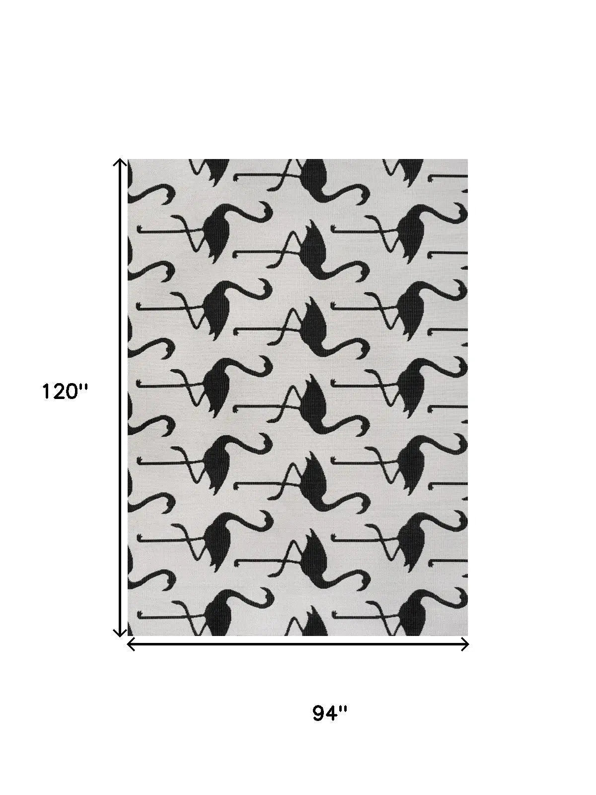 8' X 10' White And Black Animal Print Indoor Outdoor Area Rug Homeroots Outdoor