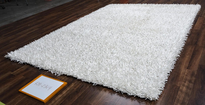 8' X 10' White And Natural Shag Hand Tufted Area Rug Homeroots Home Decor