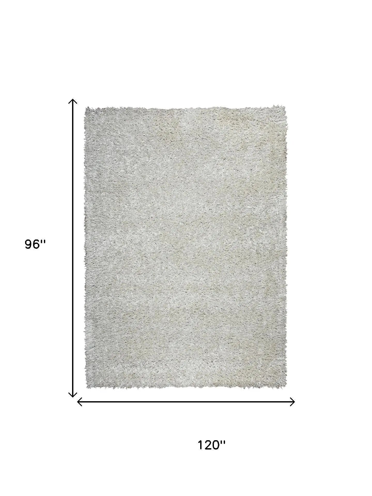 8' X 10' White And Natural Shag Hand Tufted Area Rug Homeroots Home Decor