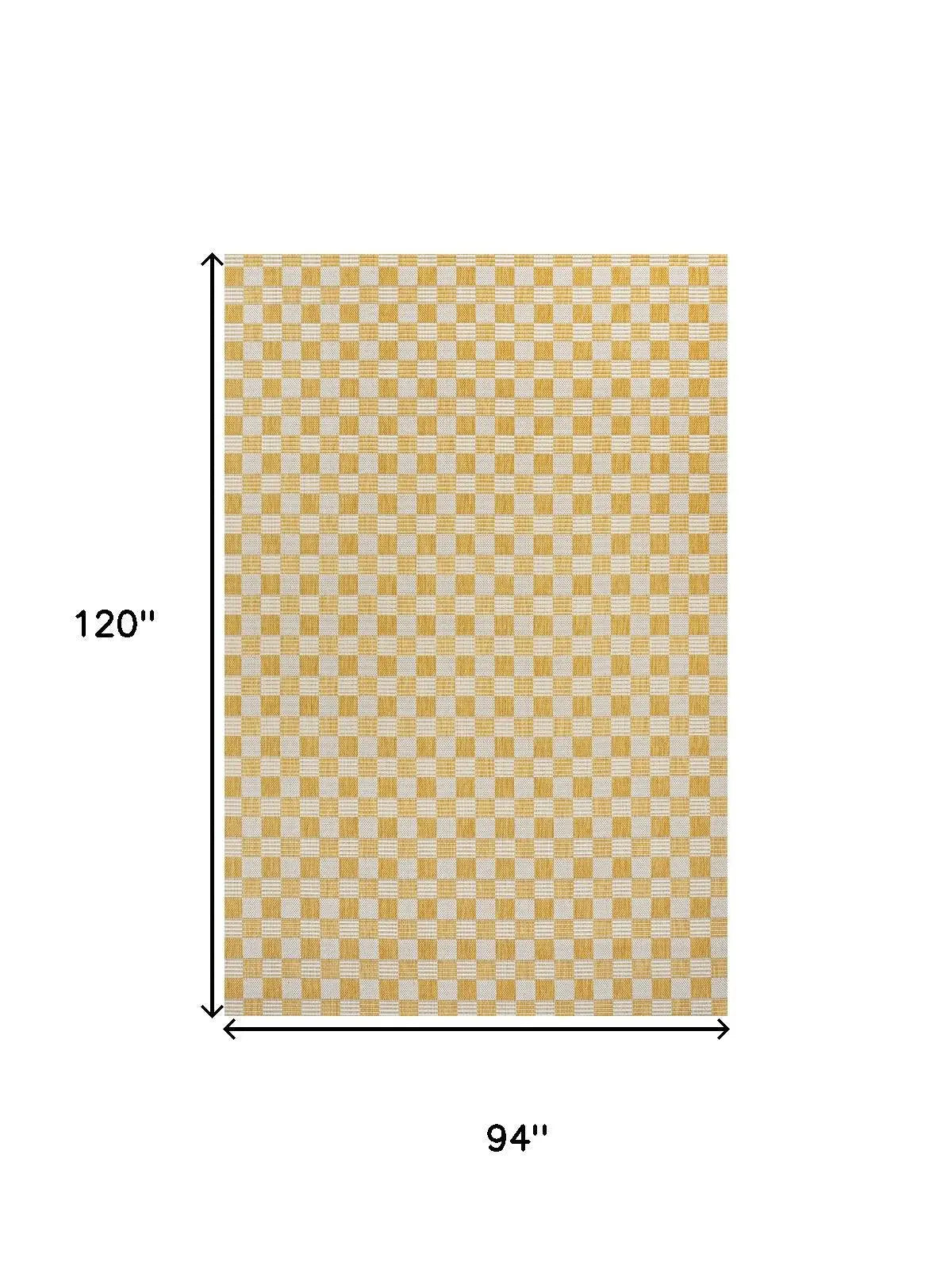 8' X 10' Yellow And Cream Geometric Indoor Outdoor Area Rug Homeroots Outdoor