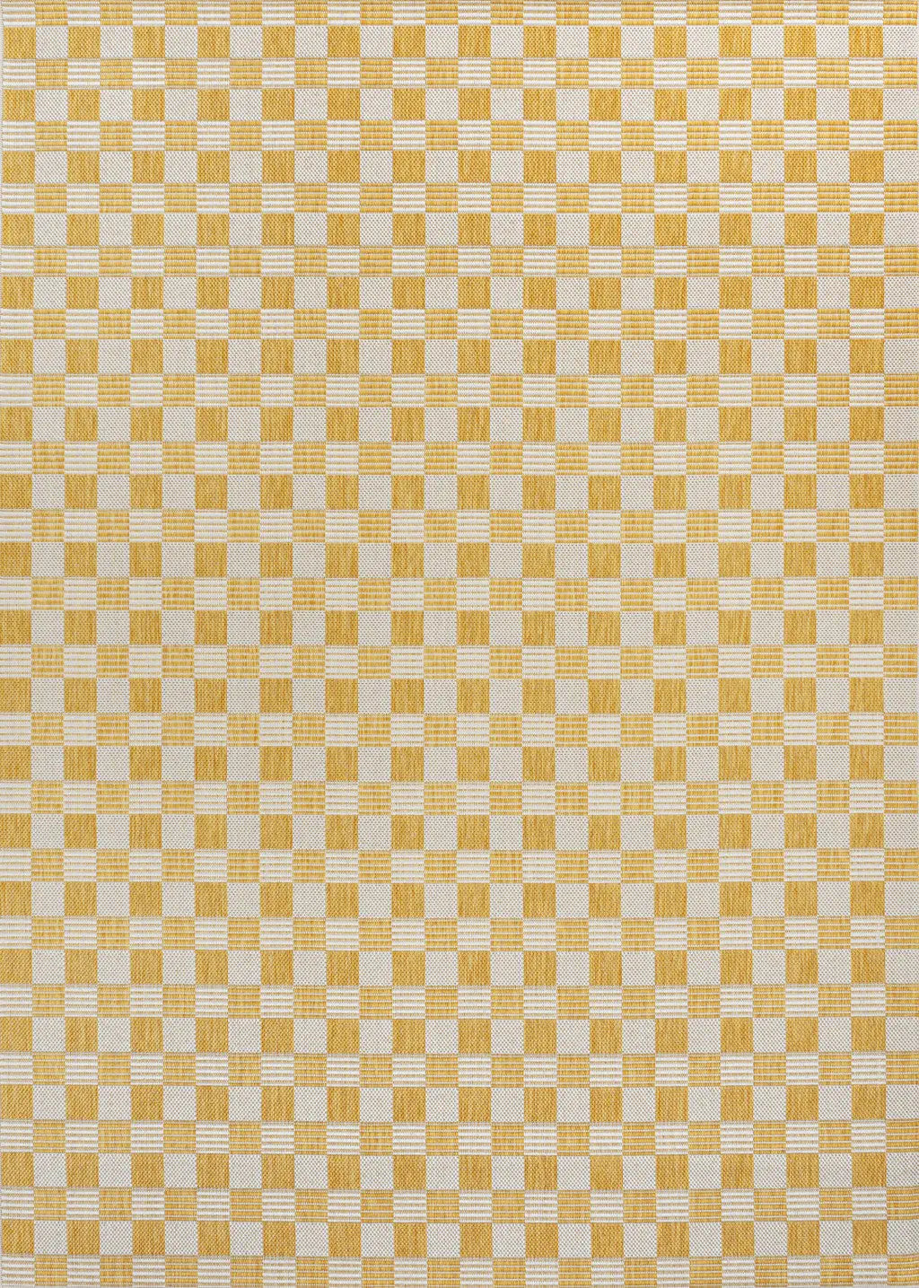 8' X 10' Yellow And Cream Geometric Indoor Outdoor Area Rug Homeroots Outdoor