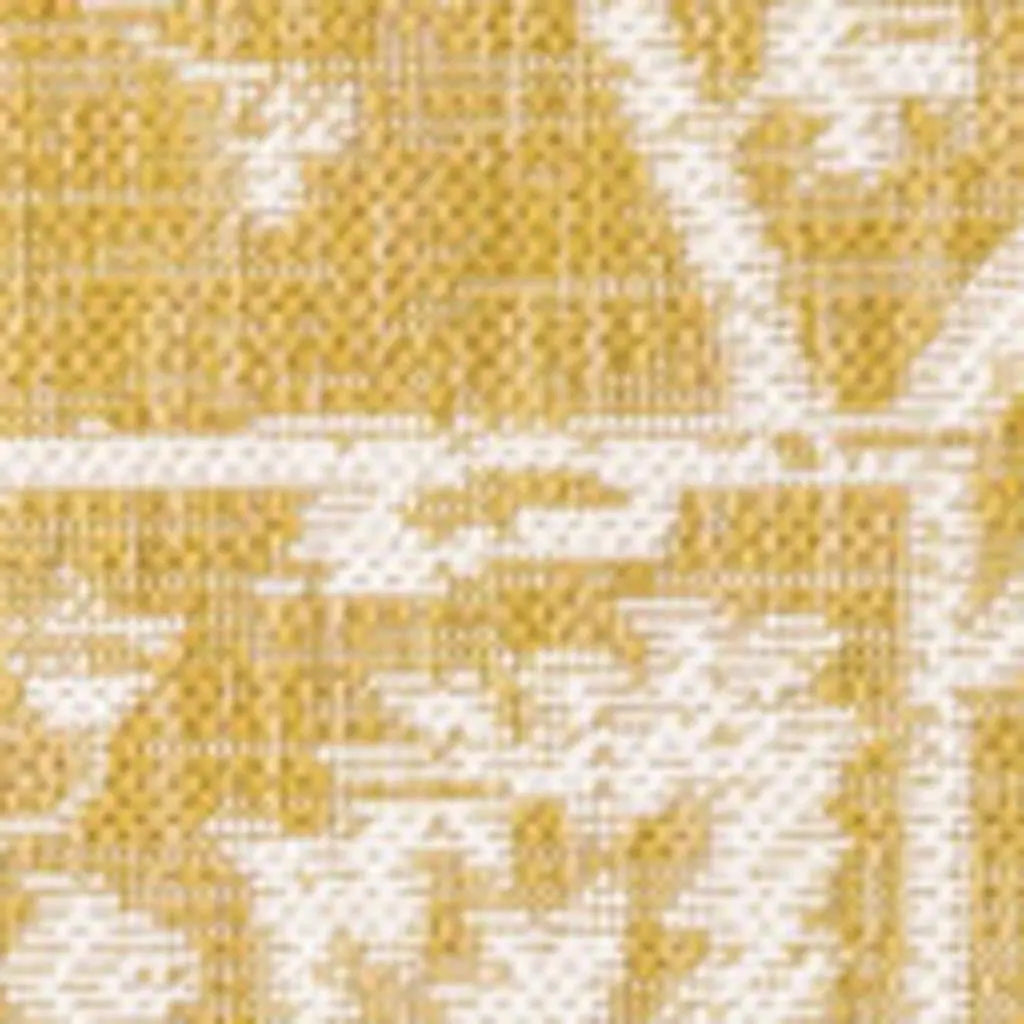 8' X 10' Yellow And Cream Medallion Indoor Outdoor Area Rug Homeroots Outdoor